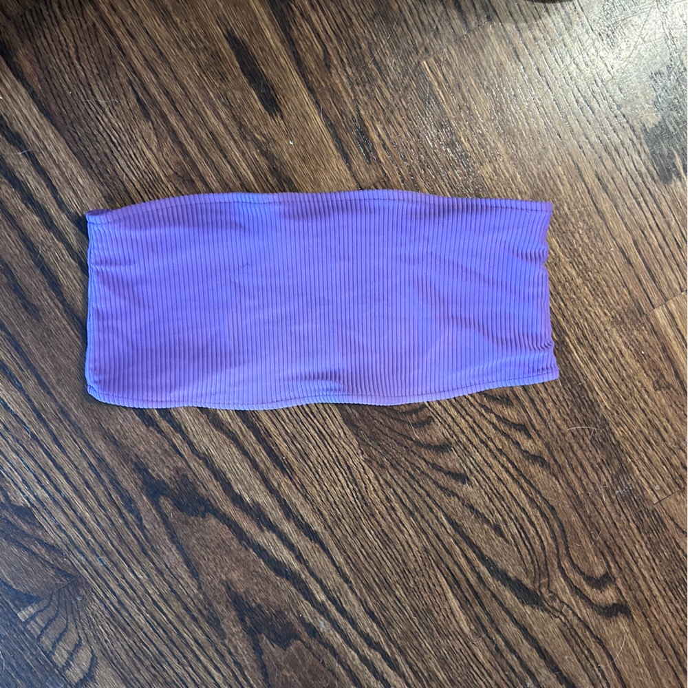 Frankie’s Ribbed Bandeau Bikini Top- Small